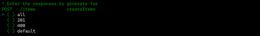 open api generator cmd responsecode