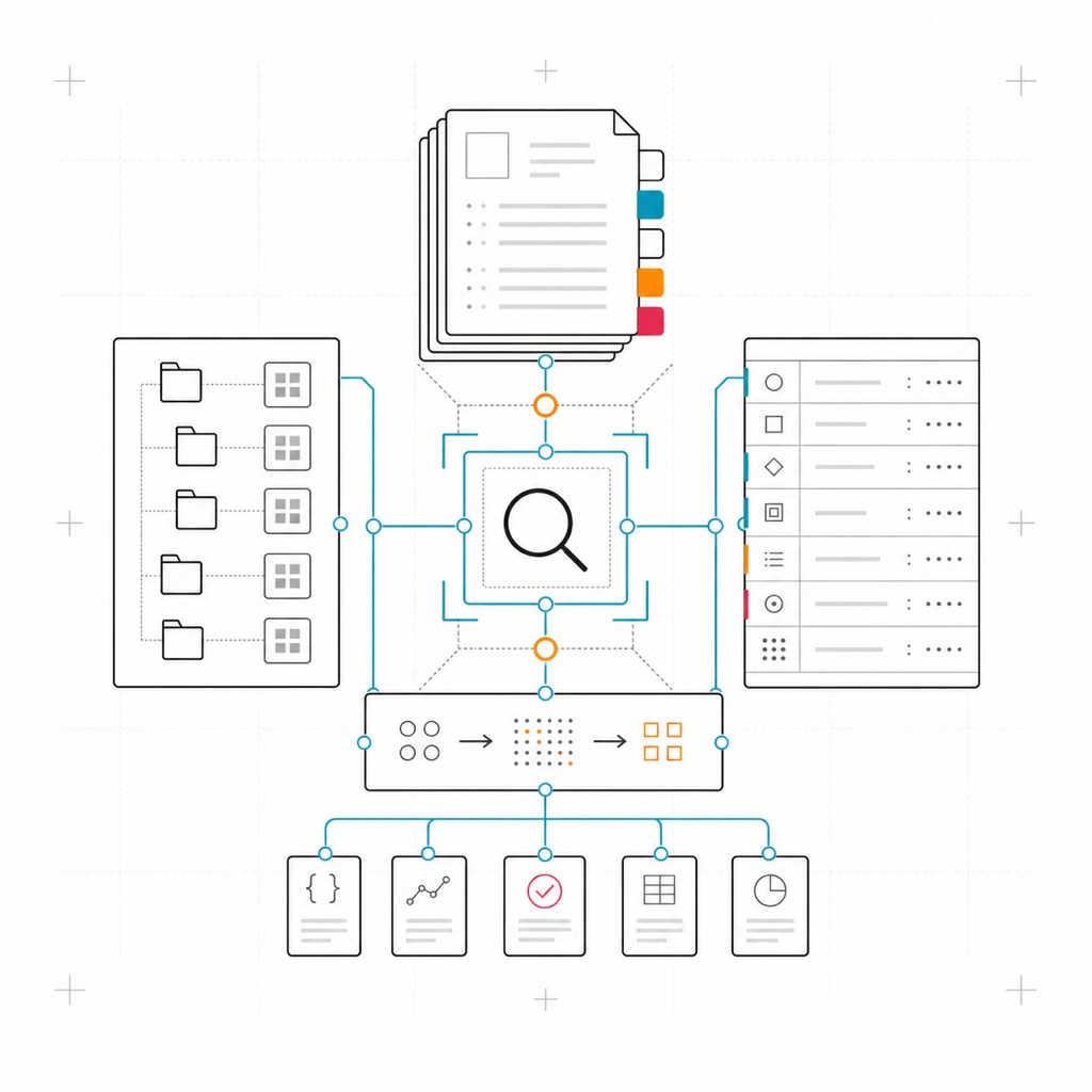 Configuration and package references connected through a structured lookup system