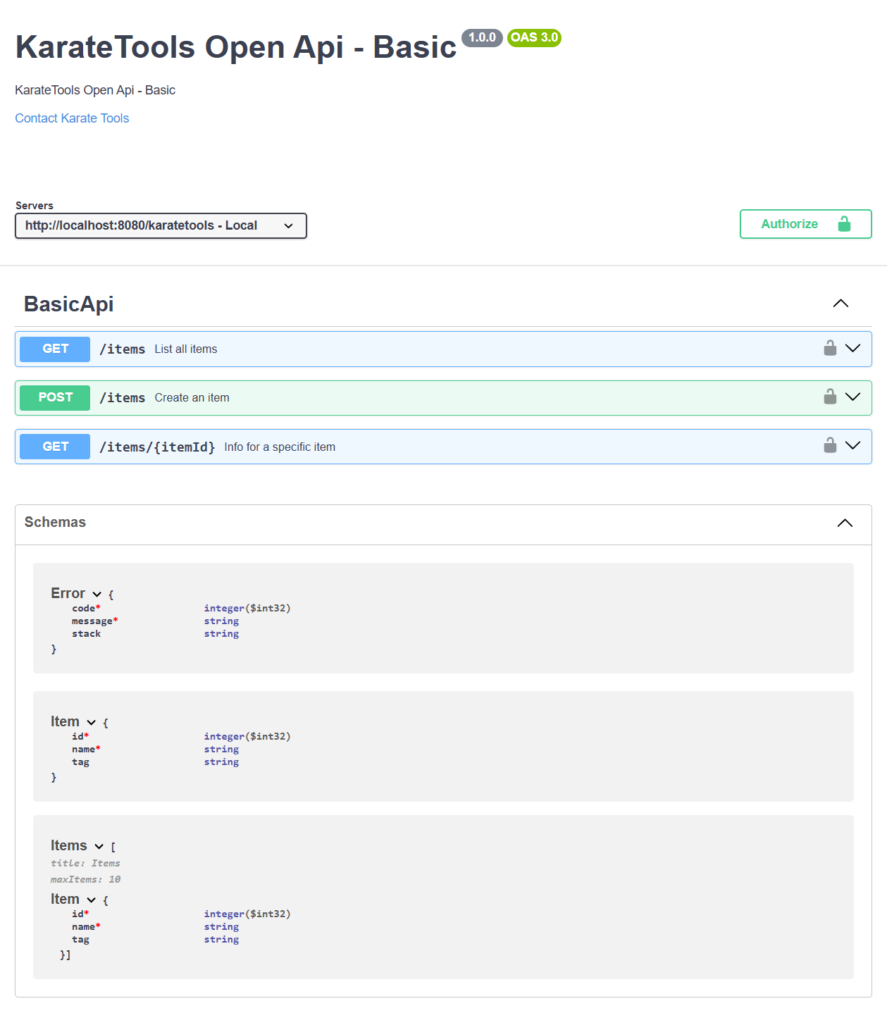 karatetools oss open api swager
