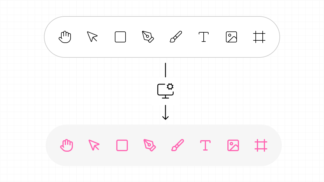 A Weave.js canvas rendered through several UI frameworks