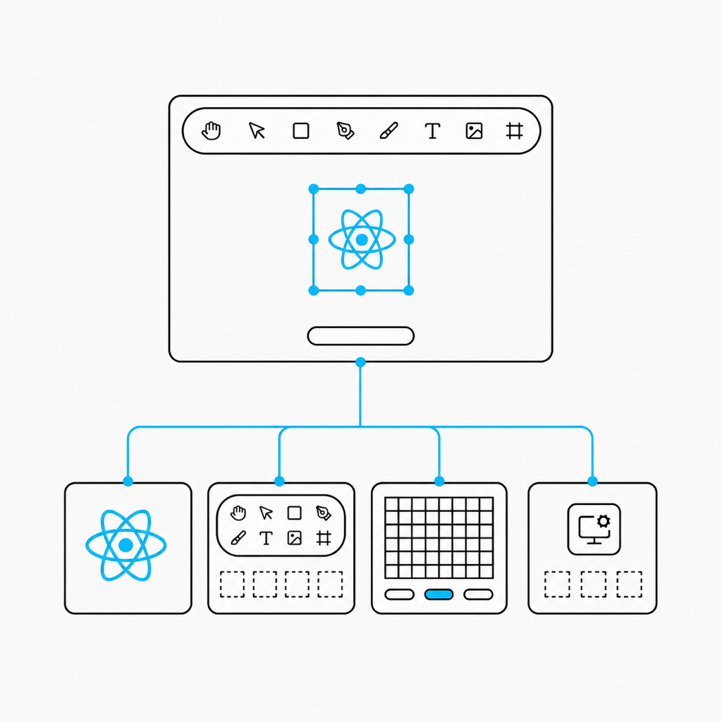 React components connect into a Weave.js collaborative canvas