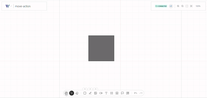 Move Tool action on use on the Weave.js showcase