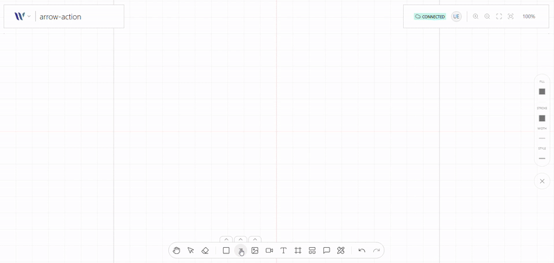 Arrow Tool action on use on the Weave.js showcase