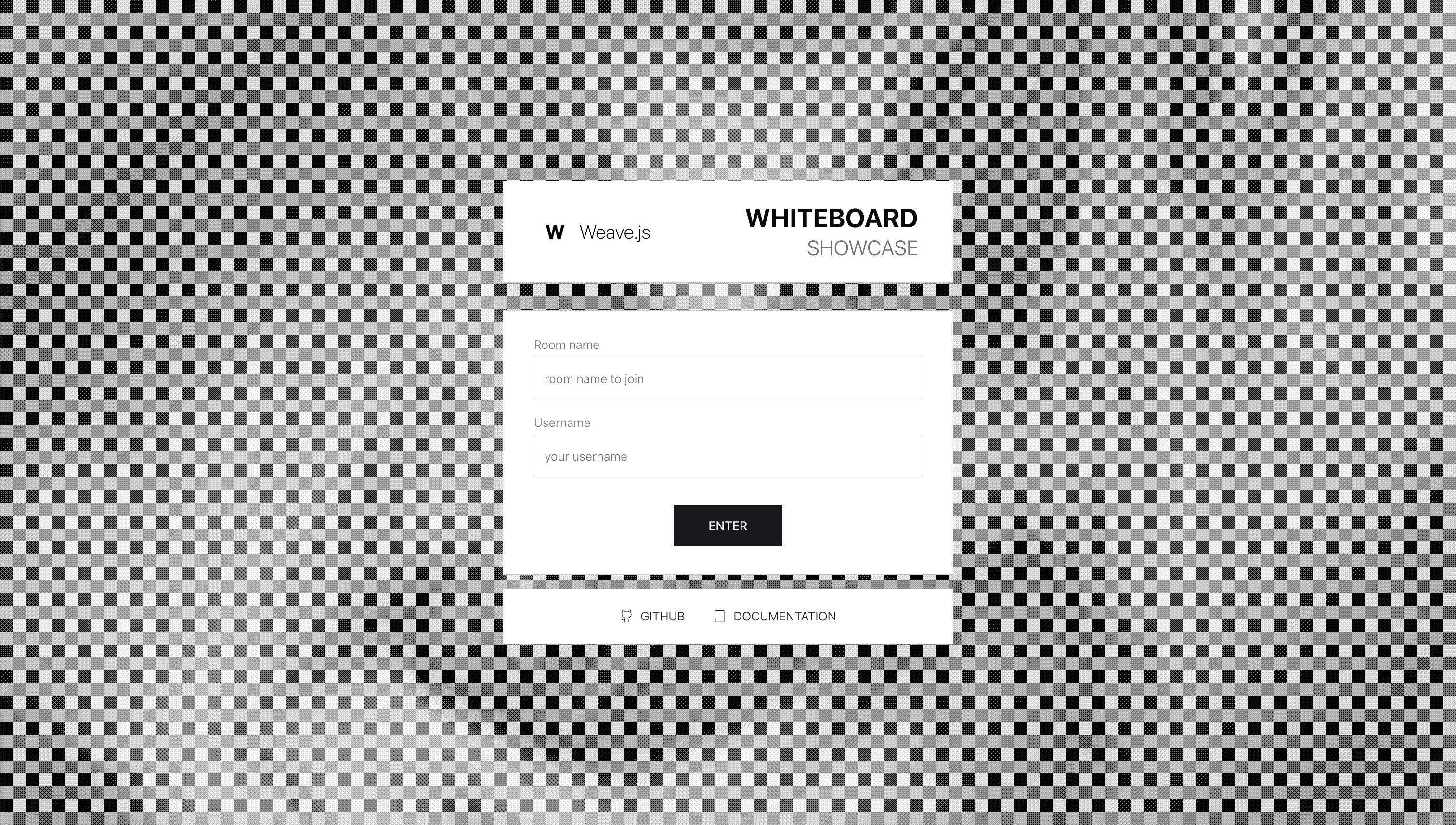 Enter room page of the Weave.js project