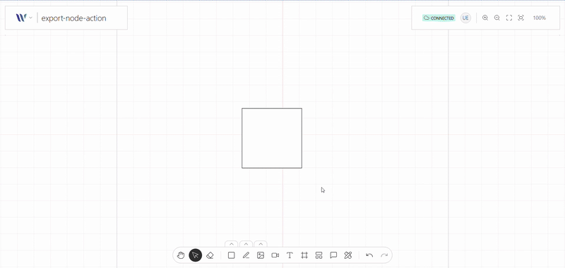 Export Node Tool action on use on the Weave.js showcase