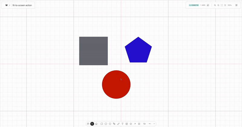 Fit to Screen Tool action on use on the Weave.js showcase