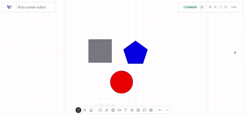 Fit to Screen Tool action on use on the Weave.js showcase