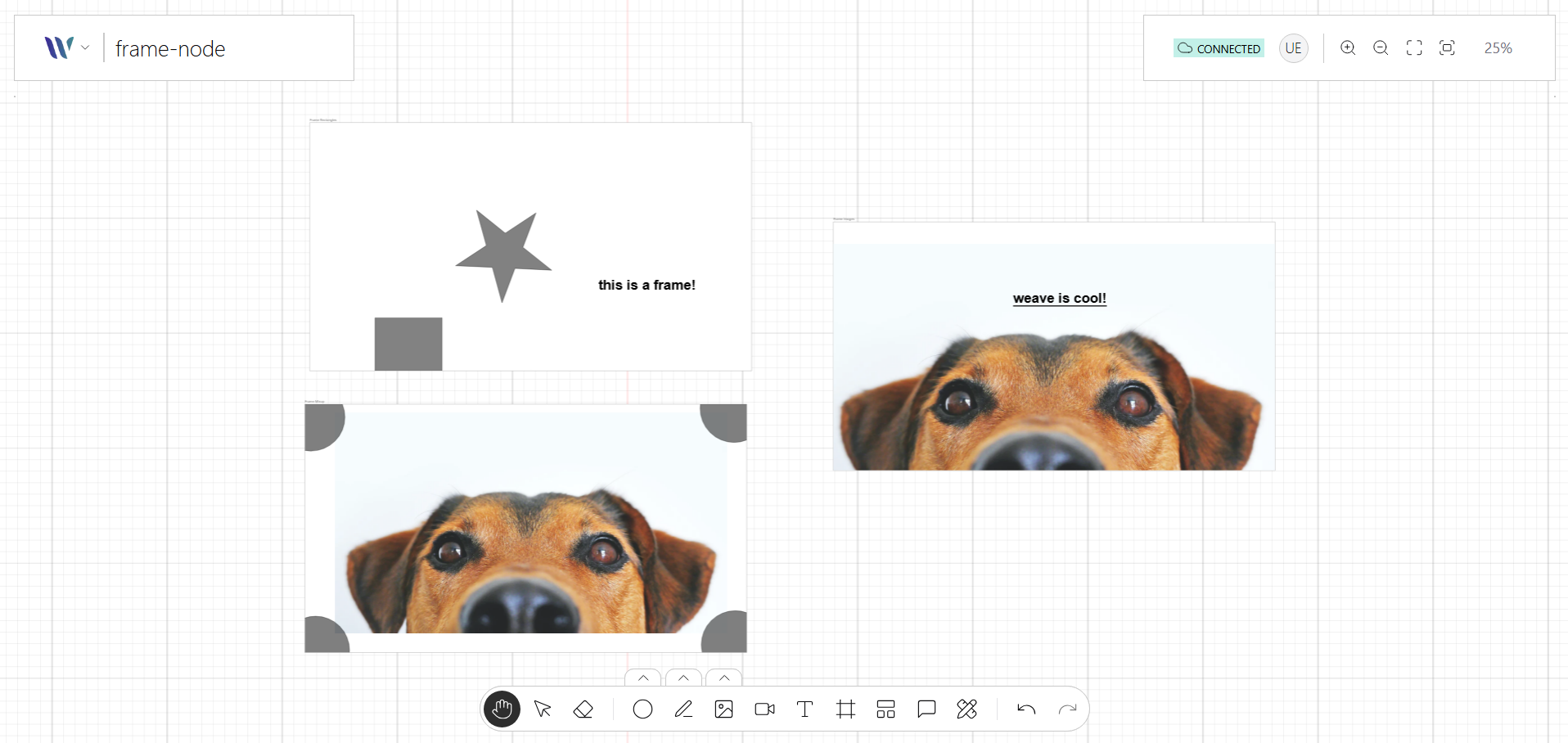 Frame on Weave.js showcase