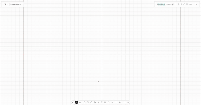 Image Tool action on use on the Weave.js showcase
