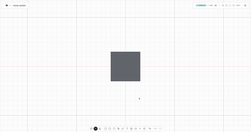 Move Tool action on use on the Weave.js showcase