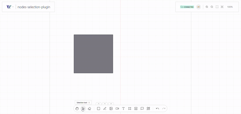 Nodes selection plugin on use on the Weave.js showcase