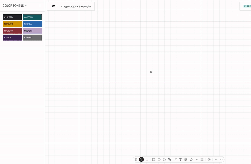 Stage Drop Area on use on the Weave.js showcase