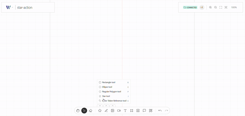 Star Tool action on use on the Weave.js showcase