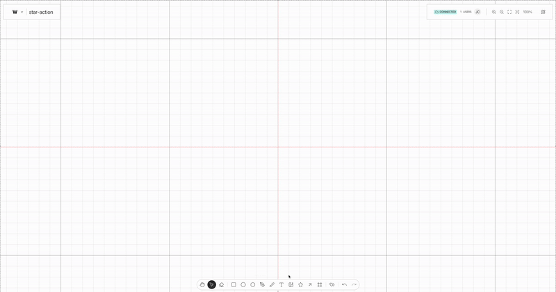 Star Tool action on use on the Weave.js showcase