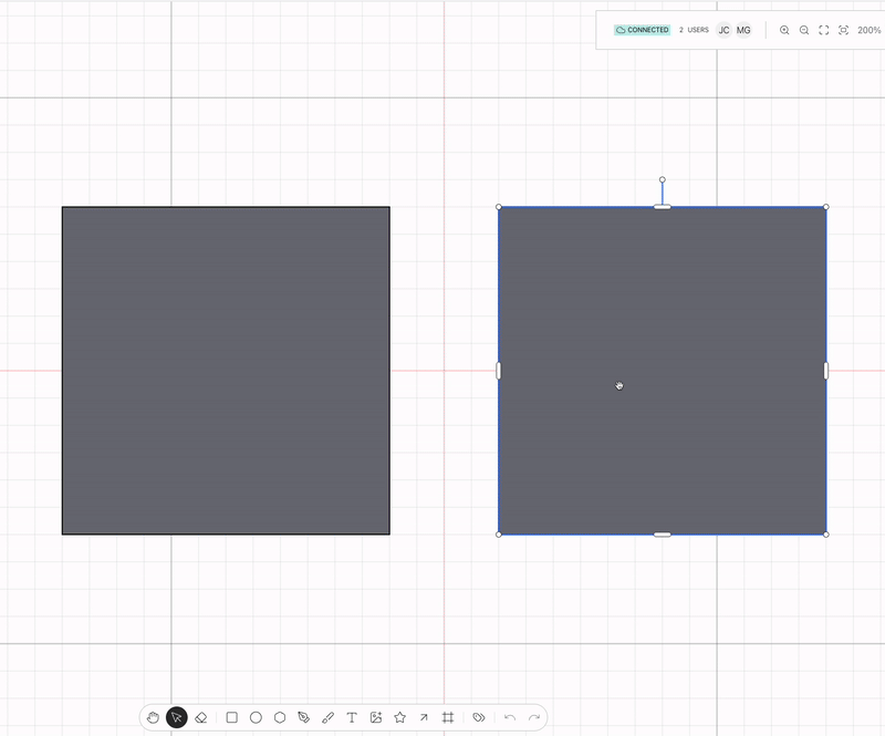 Users selector plugin on use on the Weave.js showcase