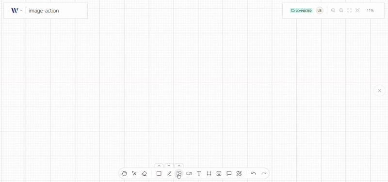 Image Tool action on use on the Weave.js showcase