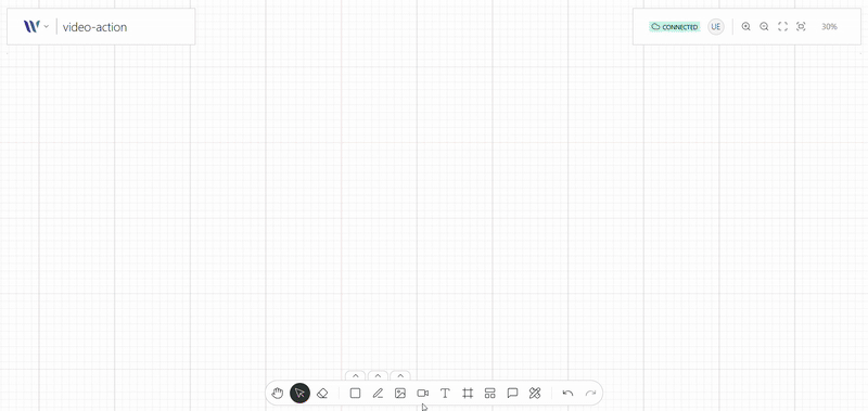 Video Tool action on use on the Weave.js showcase