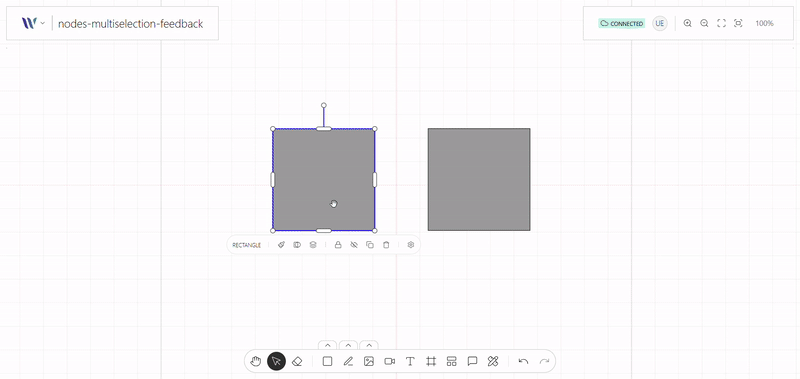 Nodes multi-selection plugin on use on the Weave.js showcase