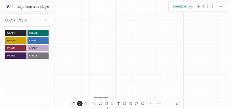 Stage Drop Area on use on the Weave.js showcase