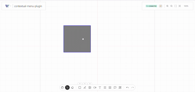 Context Menu plugin on use on the Weave.js showcase