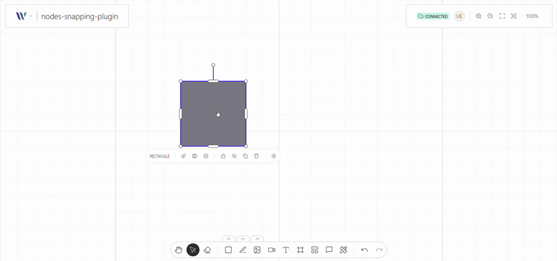 Nodes Snapping plugin on use on the Weave.js showcase